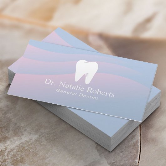Dental Care Tooth Logo Elegant Blue Dentist Terminkarte