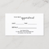 Dental Care Tooth Logo Schlicht Black Dentis Terminkarte (Rückseite)