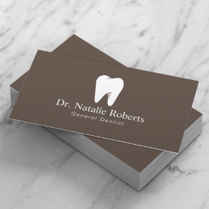 Dental Care Tooth Logo Schlicht Brown Dentis Terminkarte