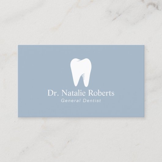 Dental Care Tooth Logo Schlichte Nebel Blue Dentis Terminkarte (Vorderseite)