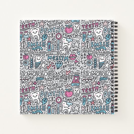 Dental Cartoon Pattern Notizblock (Rückseite)