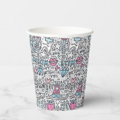 Dental Cartoon Pattern Pappbecher (Rechts)