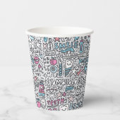 Dental Cartoon Pattern Pappbecher (Vorderseite)
