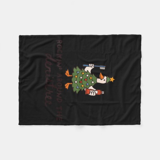 Dental Christmas Hygienist Holiday Dentist Denistr Fleecedecke (Vorderseite (Horizontal))