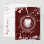 Dental Christmas Postcard Burgundy Red Feiertagspostkarte (Vorne/Hinten)