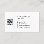 Dental Clinic Dentist Custom Logo QR Code Black Visitenkarte (Rückseite)