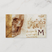 DENTAL CLINIC,DENTIST MONOGRAM,Antiquitätenparkett Visitenkarte (Rückseite)