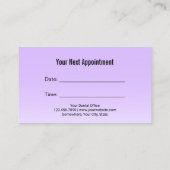 Dental Clinic Modern Tooth Logo Lila Dentist App Terminkarte (Rückseite)