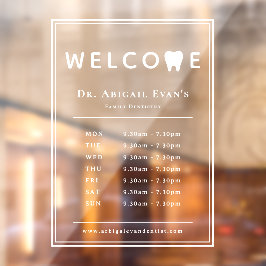 Dental Clinic Schaufenster Open-Hours-Logo Fensteraufkleber