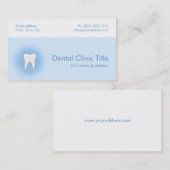 Dental Clinic Simple Blue White Tooth Card Visitenkarte (Vorne/Hinten)
