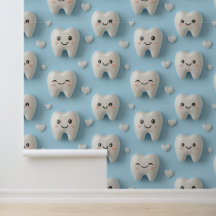 Dental Clinic Wanddekor Weiß Lächelnde Gesichtshau