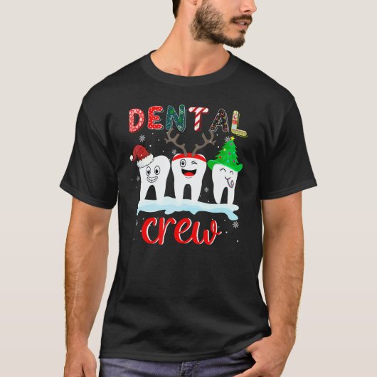 Dental Crew Teeth Dentist Christmas Xmas PJ Pajama T-Shirt (Vorderseite)
