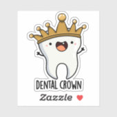 Dental Crown Funny Tooth Puff Aufkleber (Blatt)