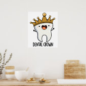Dental Crown Funny Tooth Puff Poster (Küche)