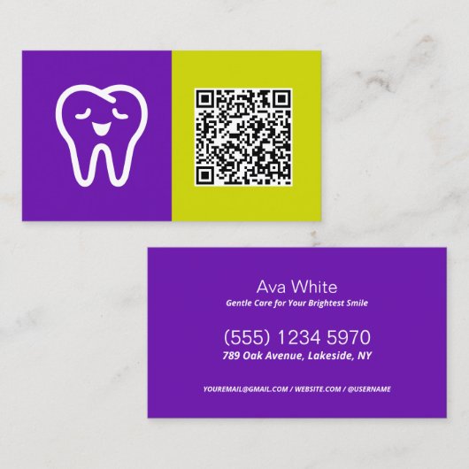 Dental Custom QR Visitenkarte (Vorne/Hinten)