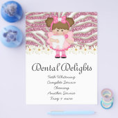Dental Dentist Tooth Fairy Cute Zebra Glitter Flyer (Einzeln)