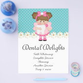 Dental Dentist Tooth Fairy Polka Dot Niedlich Flyer (Einzeln)