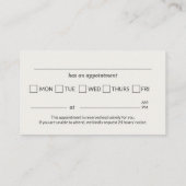 Dental Dentistry Office Appointment Reminder Visitenkarte (Rückseite)