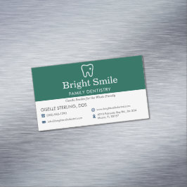 Dental Dentistry Office Green Magnetische Visitenkarte