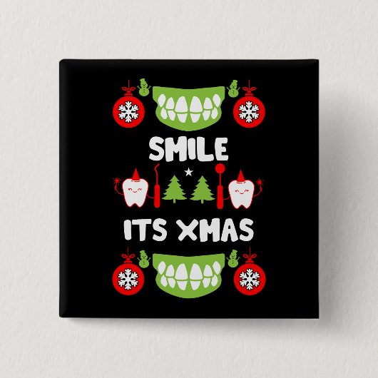 Dental Doctor Xmas Button (Vorderseite)