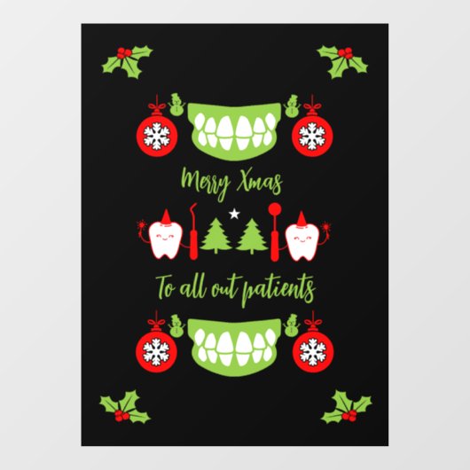 Dental Doctor Xmas Fensteraufkleber (Blatt)