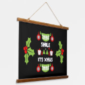 Dental Doctor Xmas Wandteppich Mit Holzrahmen (Gewinkelt)
