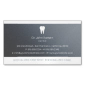 Dental | Elegant Platinum Magnetische Visitenkarte (Vorderseite)