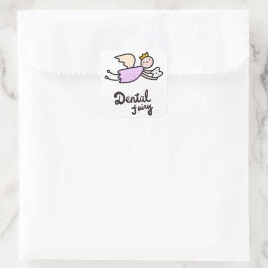 Dental Fairy Quadratischer Aufkleber (Tasche)