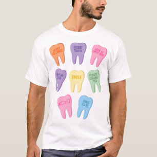 Dental glücklich Valentinstag Niedlichen Zähne uma T-Shirt