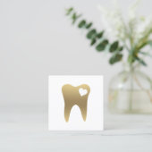 Dental Gold Teeth Business Card Quadratische Visitenkarte (Stehend Vorderseite)