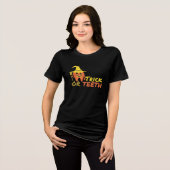Dental Halloween Trick oder Teeth Funny Dentist Tri-Blend Shirt (Vorderseite voll)