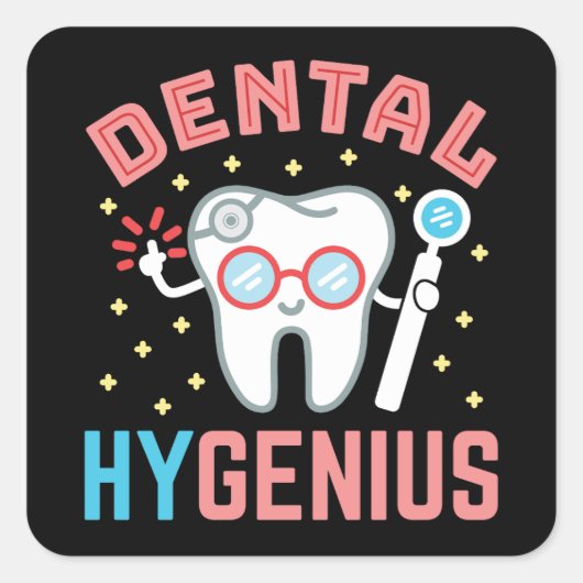 Dental Hygenius Funny Hygienist RDH Quadratischer Aufkleber (Vorderseite)