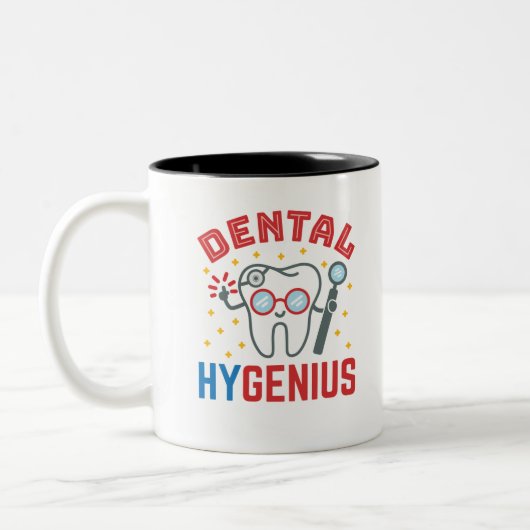 Dental Hygenius Hygienist RDH Funny Wertschätzung Zweifarbige Tasse (Links)