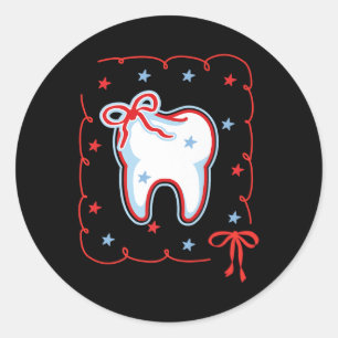 Dental Hygienic 4. Juli American Dentist Coquett Runder Aufkleber