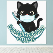 Dental Hygienist Black Cat Wall Art – Printable Of Leinwanddruck (Insitu (Holzboden))