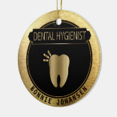 Dental 🦷 Hygienist - UpScale Black and Gold Keramik Ornament (Links)