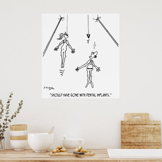 Dental Implant Cartoon 9468 Poster (Küche)