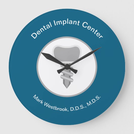 Dental Implants Theme Waiting Room Wall Clocks Große Wanduhr (Vorderseite)