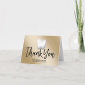 Dental Office Dentist Birth Tooth Gold Vielen Dank Dankeskarte (Vorderseite)