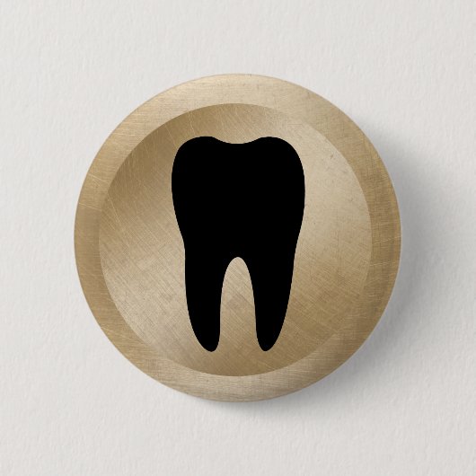 Dental Office Dentist Tooth Gold Button (Vorderseite)