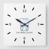 Dental Office Grand Opening Personalized Gift  Quadratische Wanduhr (Vorderseite)