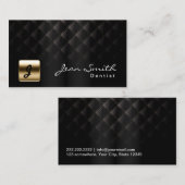 Dental Office Luxus Black & Gold Dentist Visitenkarte (Vorne/Hinten)