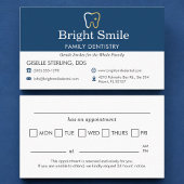 Dental Office Modern Blue Appointment Reminder Visitenkarte