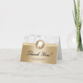 Dental Office Modern Gold Marble Vielen Dank Dankeskarte (Vorderseite)