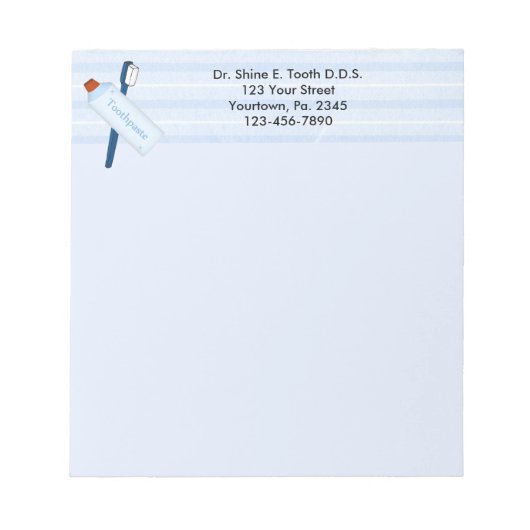 Dental Office Notepad Notizblock (Vorderseite)