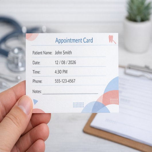 Dental Reminder Cards for Clinic Appointments Terminkarte