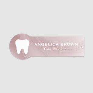 Dental - Rose Gold-Marmor-Individuelle Name-Tag Namensschild