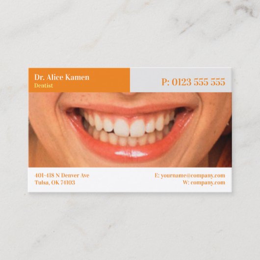 Dental | Schönes Lächeln Visitenkarte (Vorderseite)