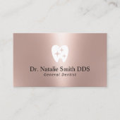 Dental Sparkle Tooth Logo Modern Rose Gold Dentist Visitenkarte (Vorderseite)
