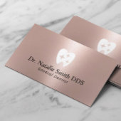 Dental Sparkle Tooth Logo Modern Rose Gold Dentist Visitenkarte